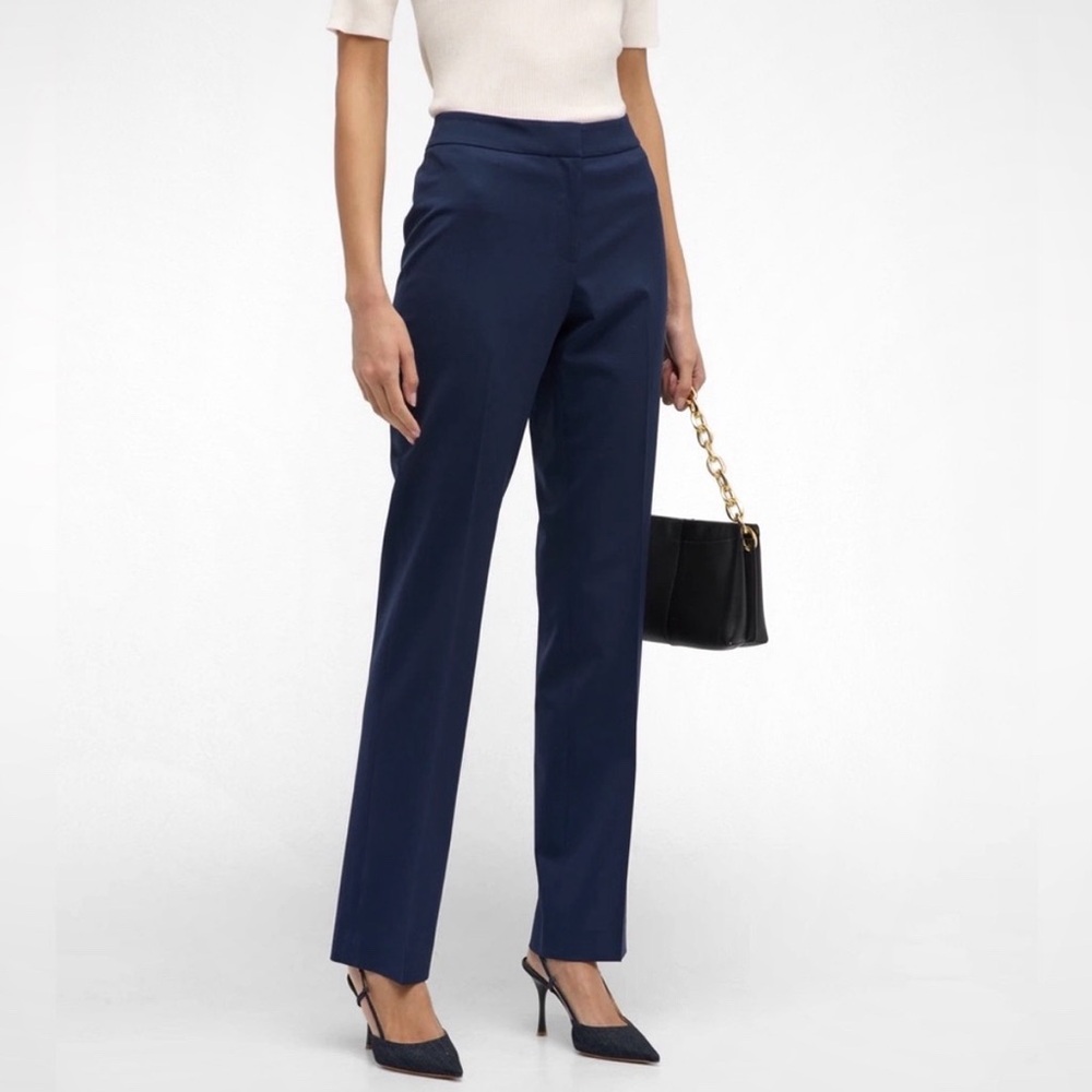 Lafayette 148 Barrow Trousers Wool Navy